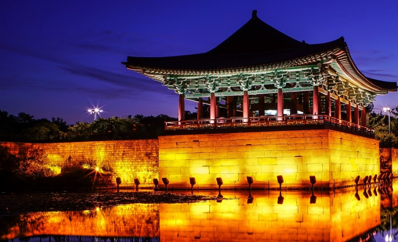 Rondreis Zuid Korea Gyeongju Tempel Nacht